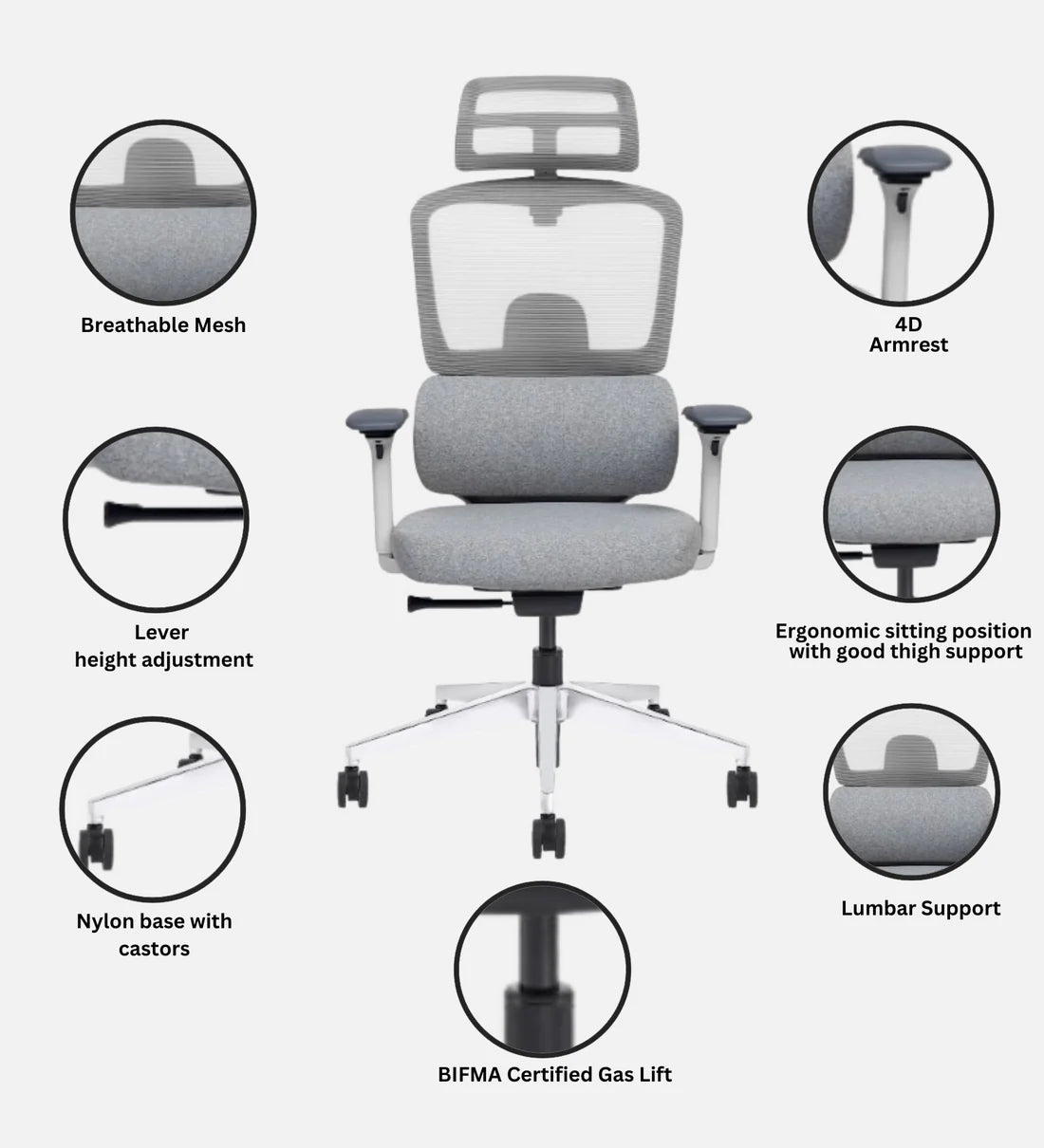 Paris Luxury Mesh High Back Chair SAM-202IMP