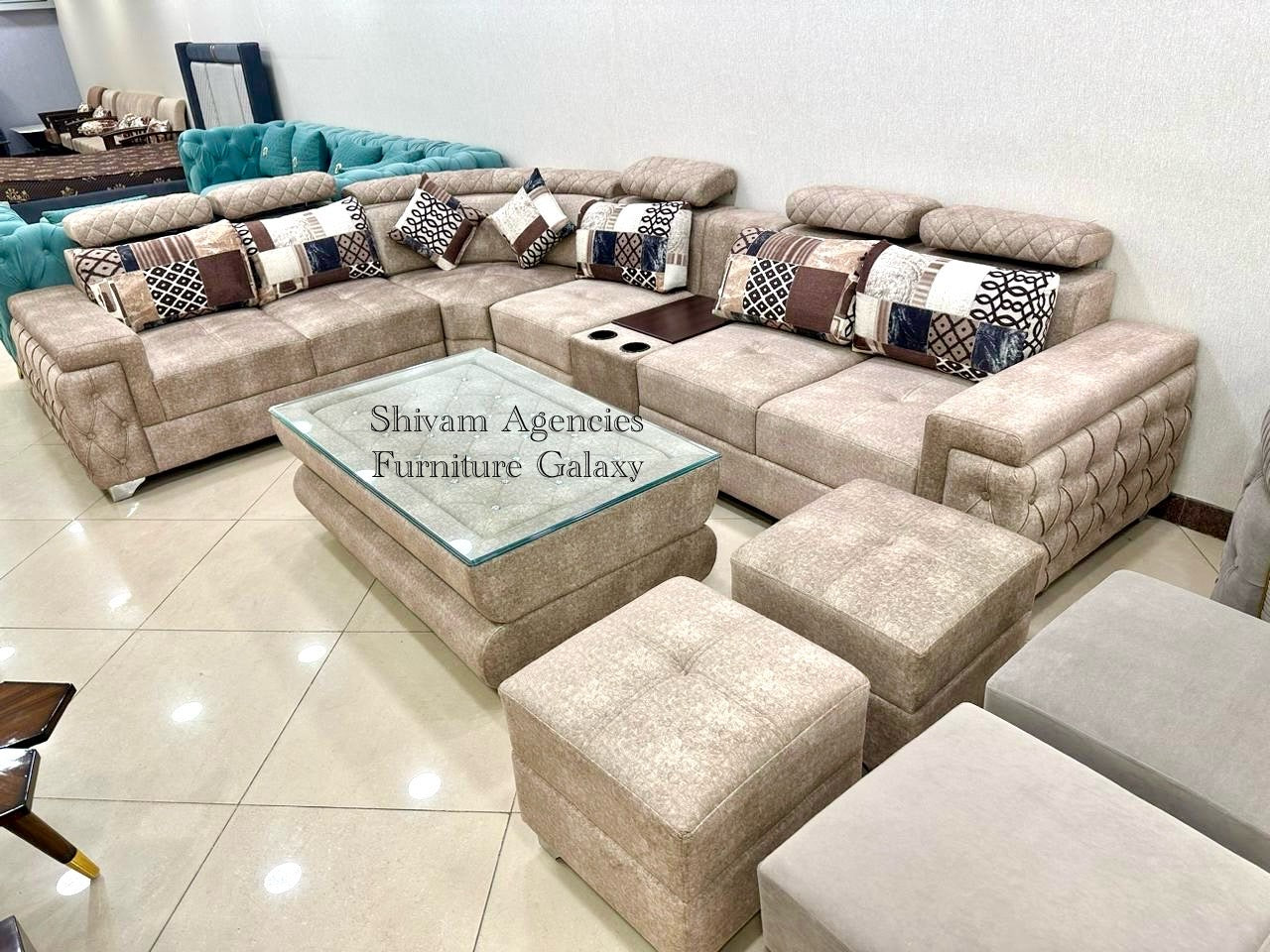 Earthly Comfort L Type 7 Seater Sofa Set with all adjustable head rest