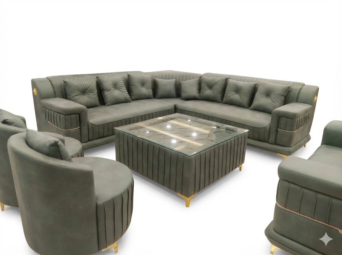 Cozy Close L Type 7 Seater Sofa Set