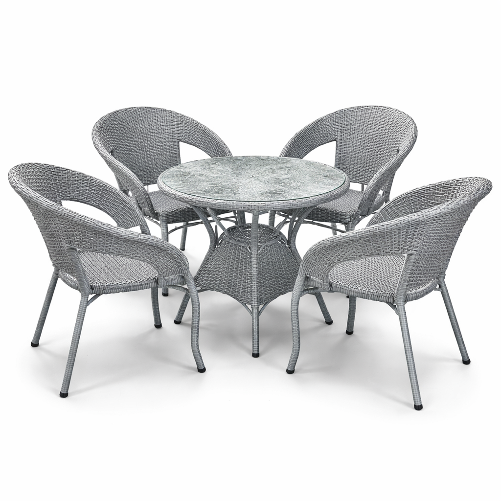 SilverGlass Wicker Dining Set