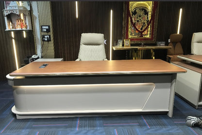 Italian style Executive Office Table With Attached Side Table 7.2x3FT