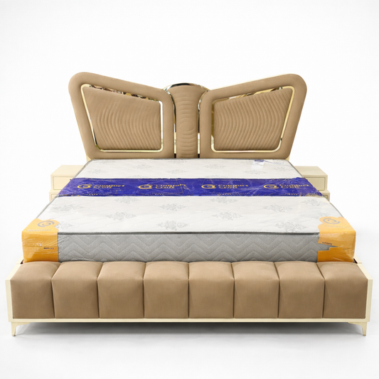 Butter Fly King Size Bed with side tables and Attached autumn