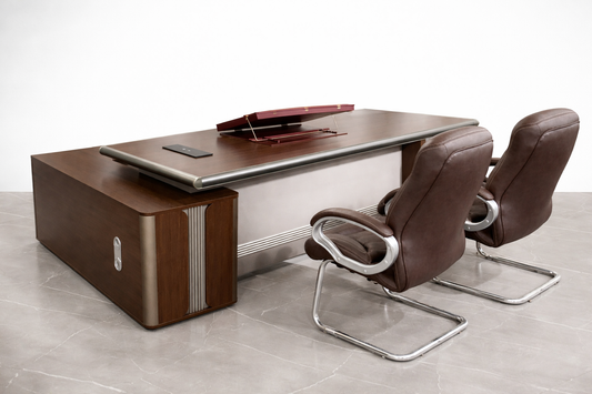 Classic Imporated Office Table with attached Side Table 6X3 Feet