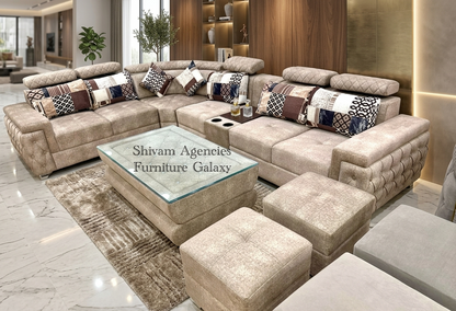 Earthly Comfort L Type 7 Seater Sofa Set with all adjustable head rest