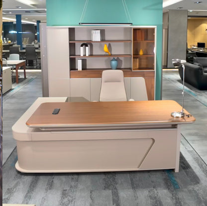 Italian style Executive Office Table With Attached Side Table 7.2x3FT