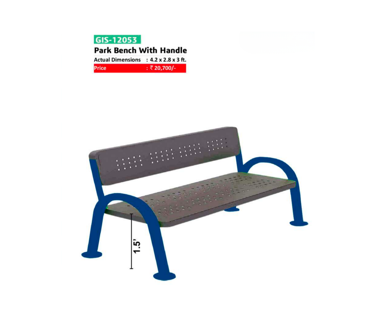 Park Bench With Handle - GIS-12053