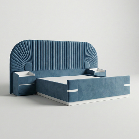 Seto King Size Bed with side tables and Attached autumn
