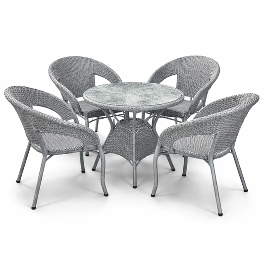SilverGlass Wicker Dining Set