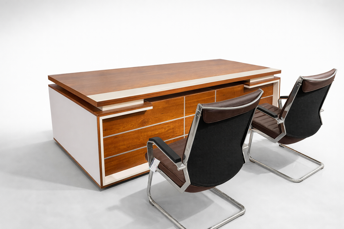 Teek Shivam Office Table with separate side table, 6X3 Feet